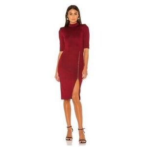 NWT Alice + Olivia Red Inka Side Slit Party Dress